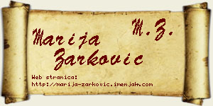 Marija Žarković vizit kartica